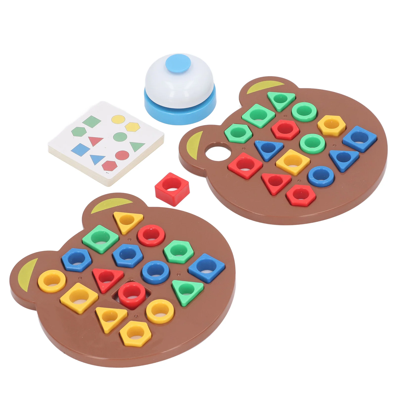 

ZK40 2PCS Geometry Puzzle Boards Geometric Shape Quick Matching Game Kids Sensory Educational Toy for 2 Players