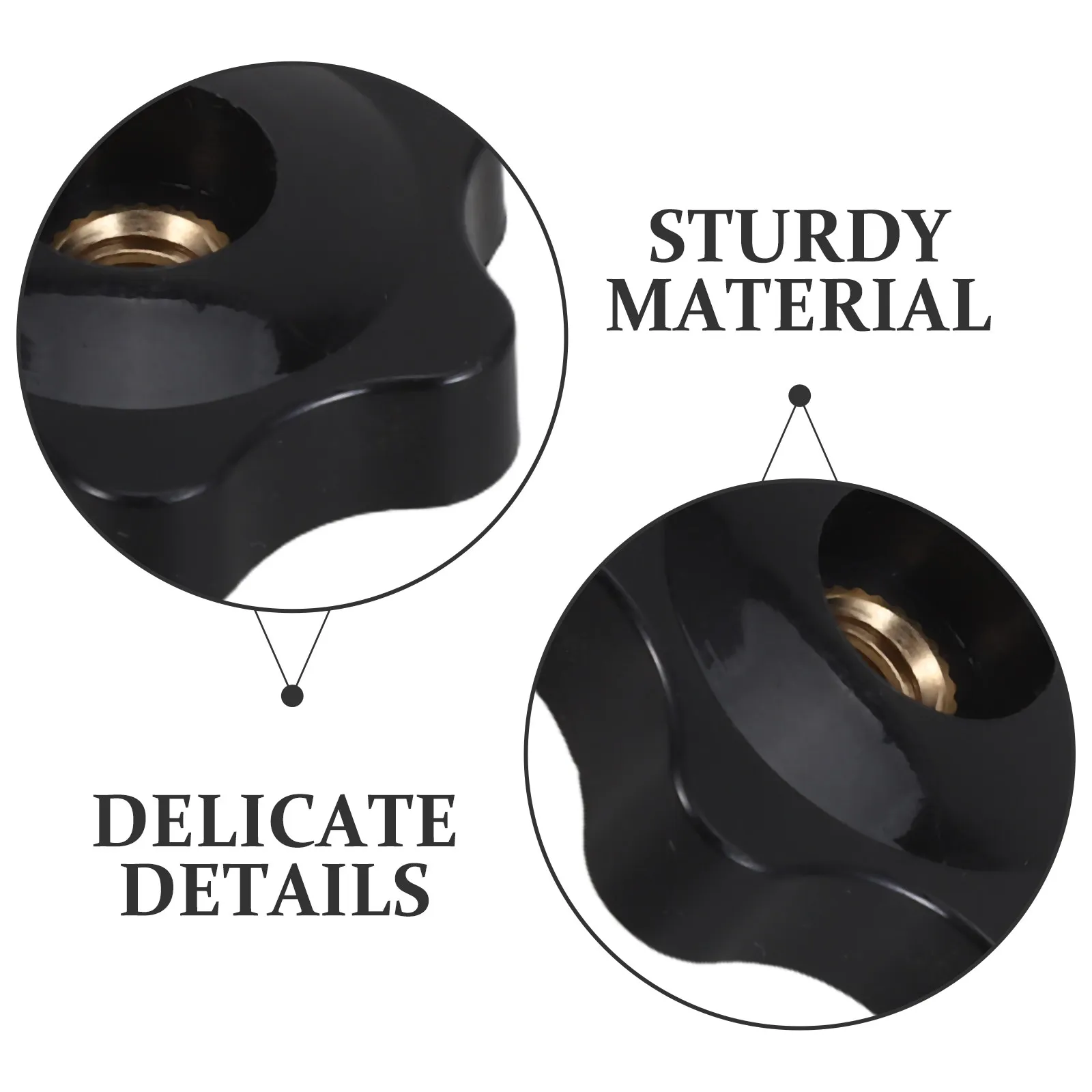12Pcs Black Star Clamping Knob with Precision Metal Thread M8 for Equipment Bolts Tightening Ergonomic Hand-Tightening Knob