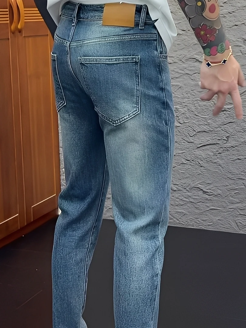 

Мужские джинсы прямого кроя, облегающие, удобные, в корейском стиле, модные, трендовые, простые, осенне-весенние, новинка