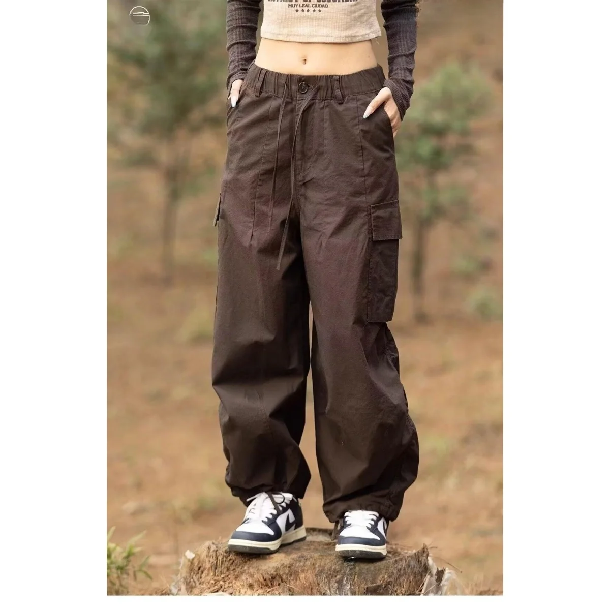 

Американские ретро-брюки с множеством складок, унисекс, в стиле стритстайл, свободные, прямые, широкие штанины