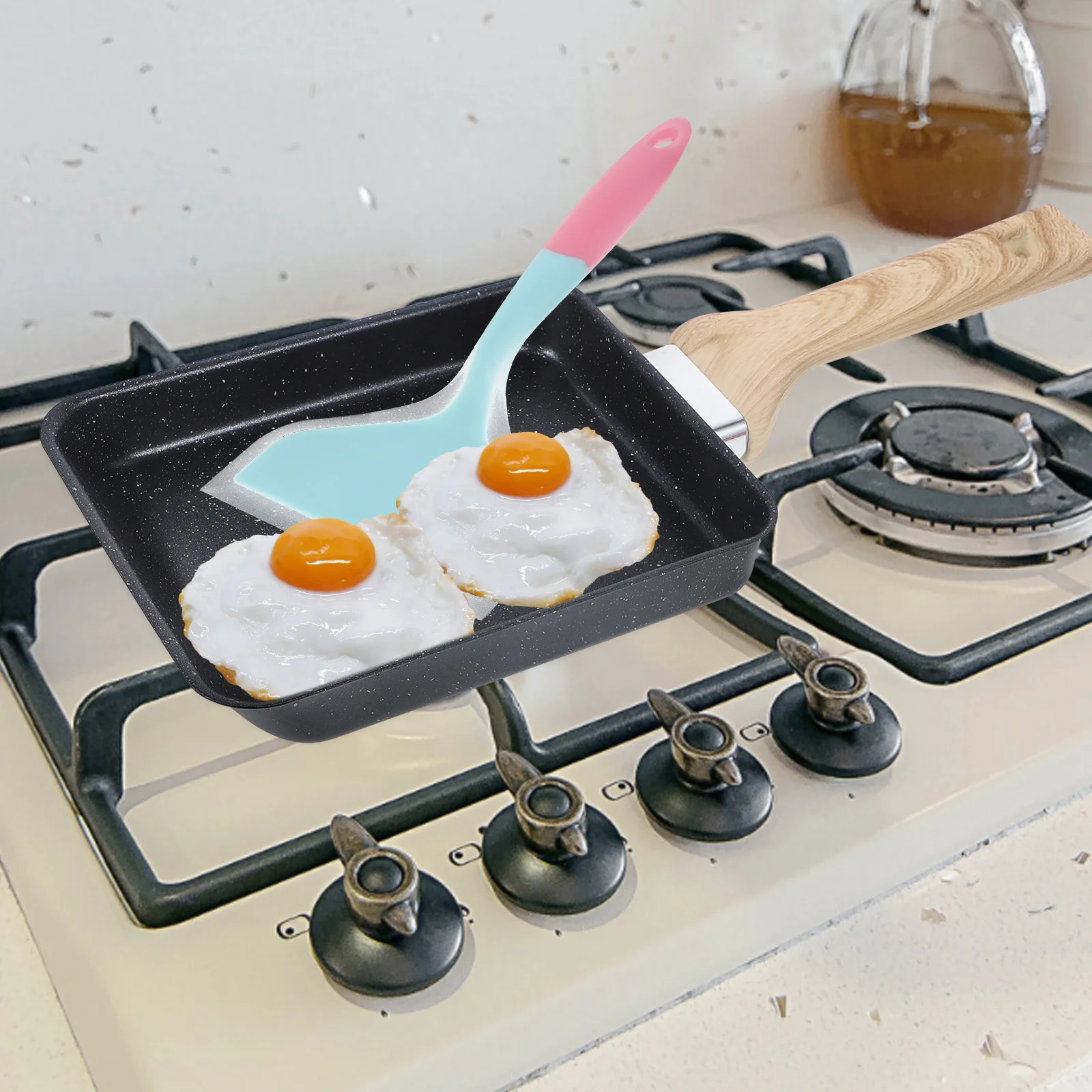 

1 set Frying With Wooden Handle Non-Stick Egg Pan For Breakfast Cooking Multi-Function Kitchen Frying Pan Set Cooking Supply