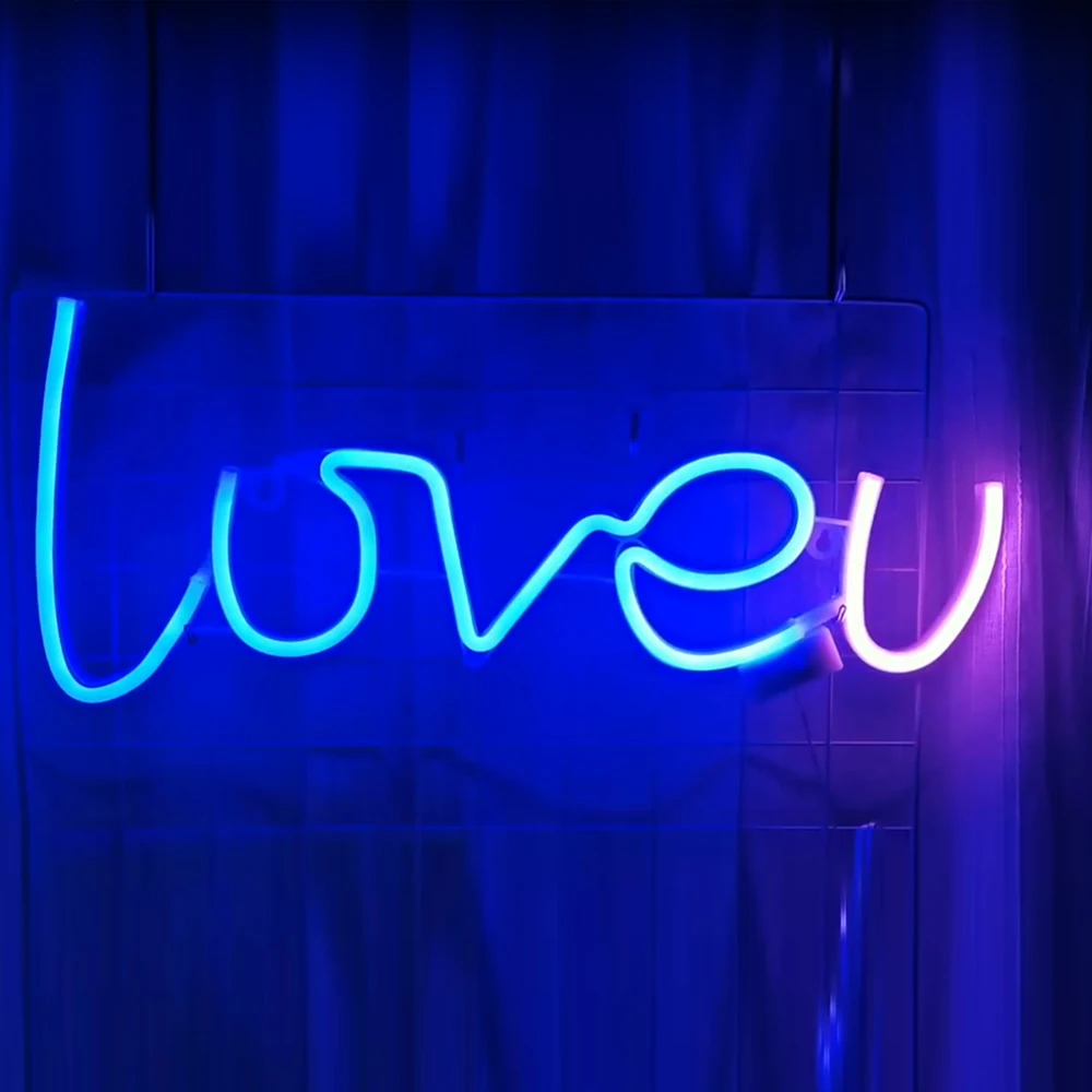 Wholesale Loveu Neon LED Wall Lights Store Greeting Signs Home Party Wedding Window Shop Decor Night Lamp Battery or USB Powered