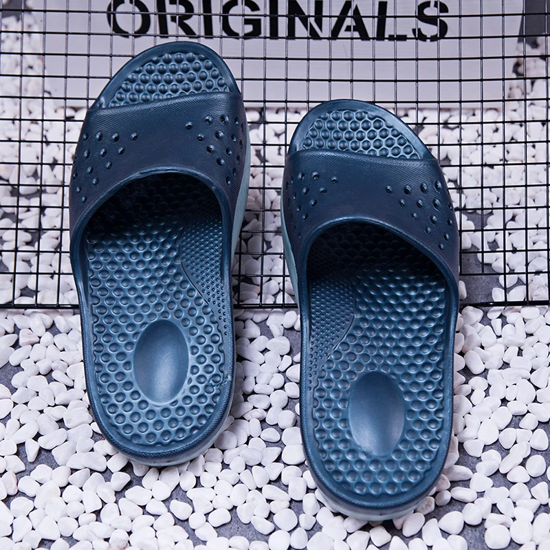 رجل المطاط الشريحة النعال صنادل شاطئ مسطحة الصيف الشرائح غير رسمية في الهواء الطلق داخلي أحذية المنزل زائد حجم كبير 49 50 51 52 53 54 #1