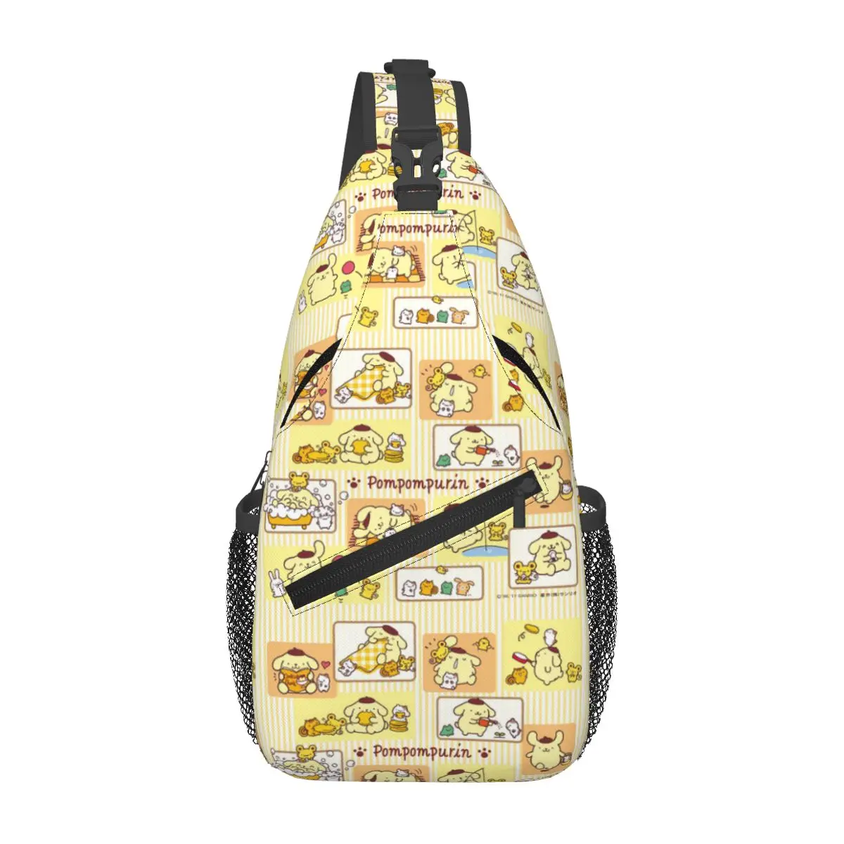 Custom Pom Pom Purin Combination Diagram Shoulder Crossbody Chest Backpack Shoulder Chest Bags Sling Bag Shoulder Backpack