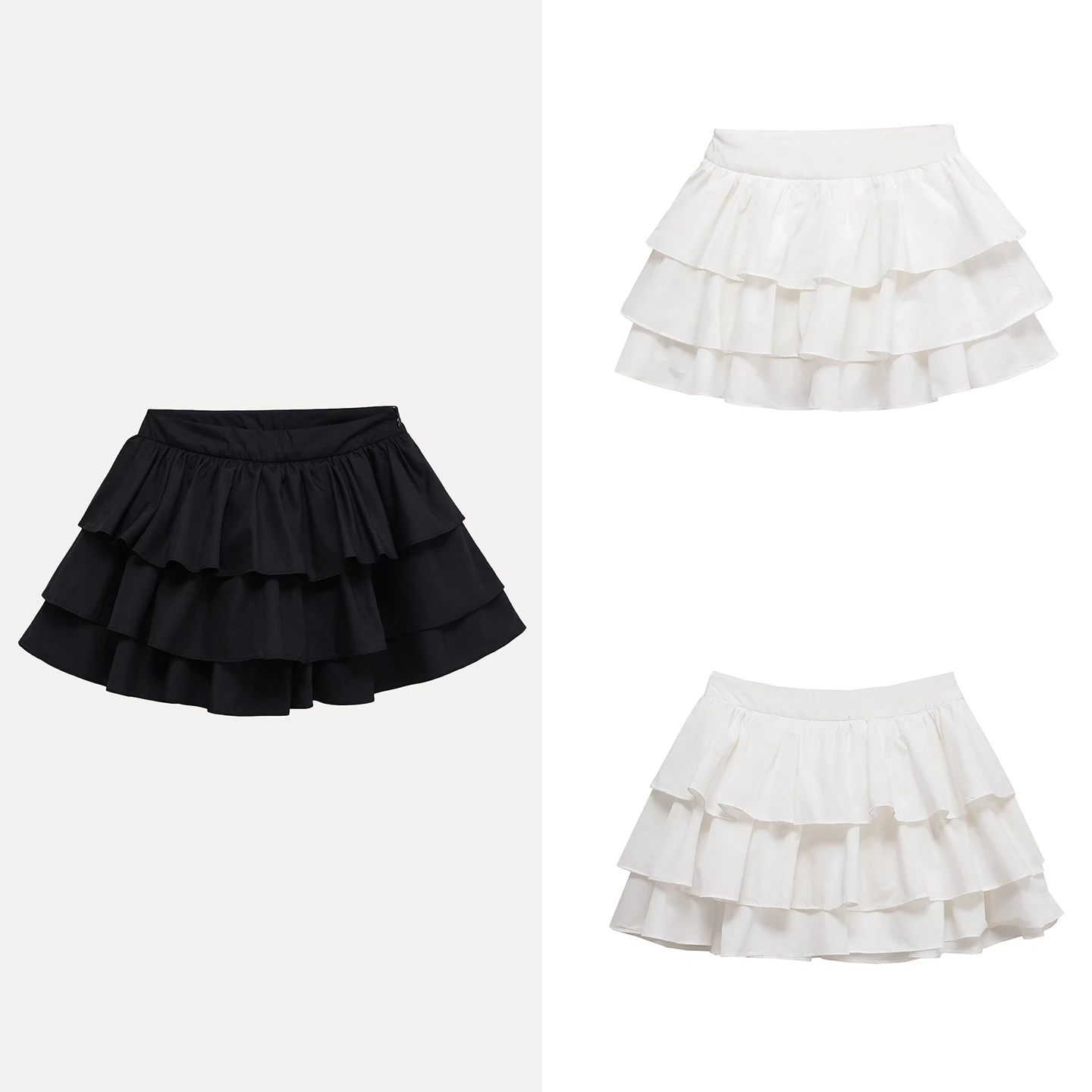 

Женская свободная многослойная юбка с оборками из полиэстера в европейском стиле, повседневная, летняя, новинка 2025 года