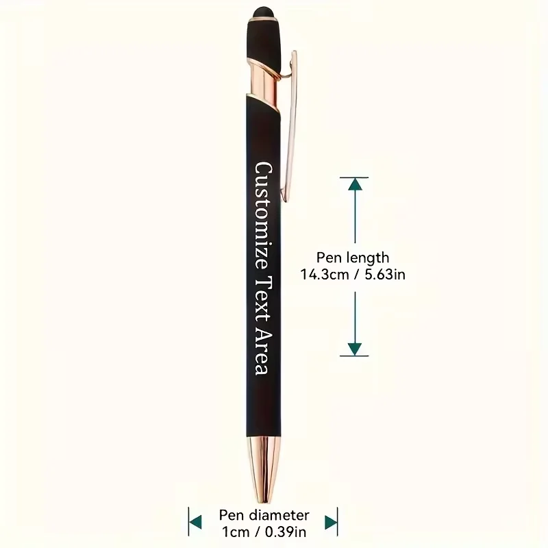 23Pcs【Customizable】Premium Customizable Retractable Metal Ballpoint Pen - Medium Nib, Dual-Purpose for Writing and Touchscreen Use - Suitable for Mother's Day, Birthdays, Teacher's Day, and Special Occasions Black Ink Refill 