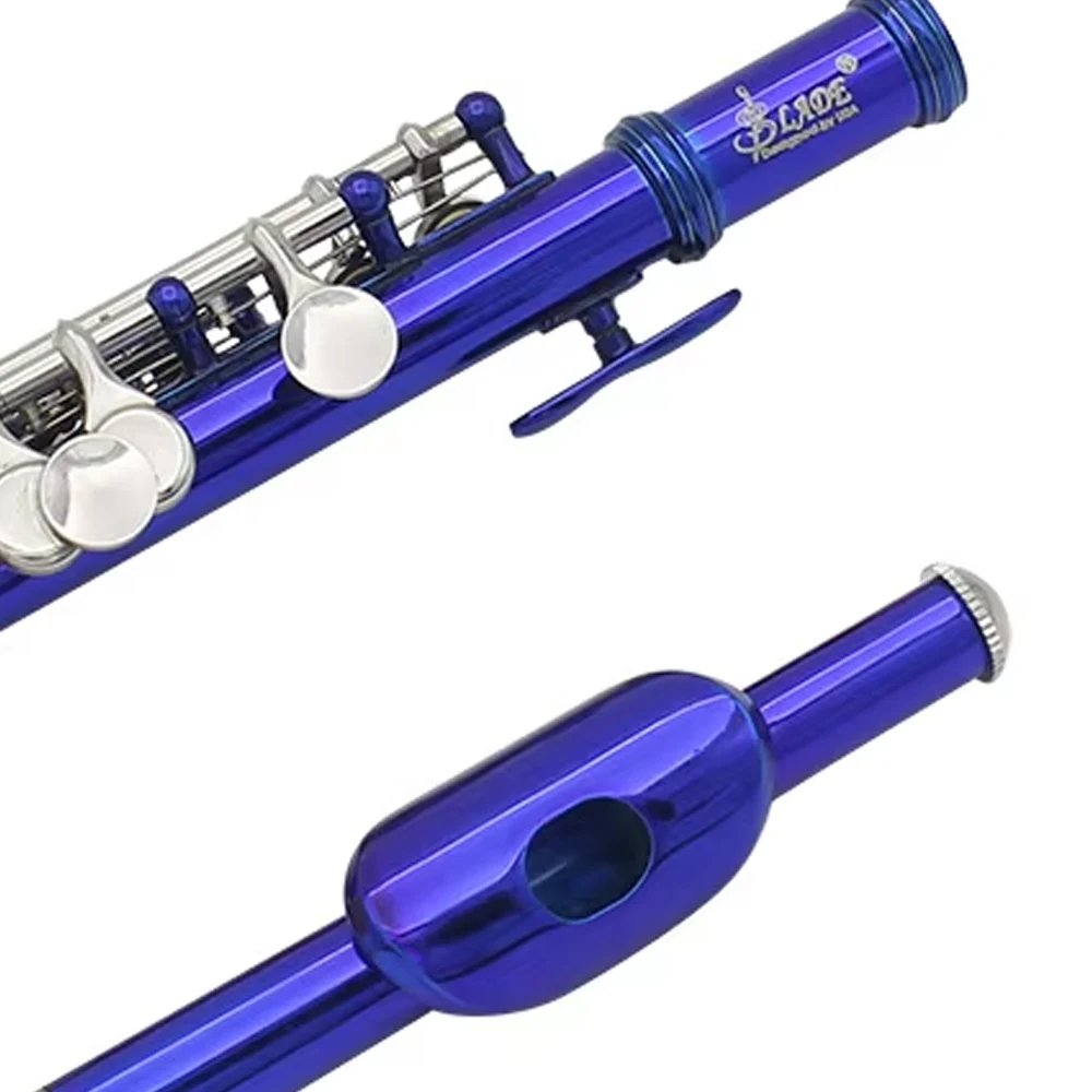 

SLADE Blue C Key Piccolo Полуразмерная флейта C-образный пикколо с коробкой для чистки ткани, набор перчаток для начинающих студентов