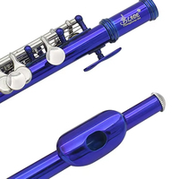 SLADE Blue C Key Piccolo Half-Size Flute C-shaped Piccolo with Box Cleaning Cloth Rod Gloves Set for Beginner Students