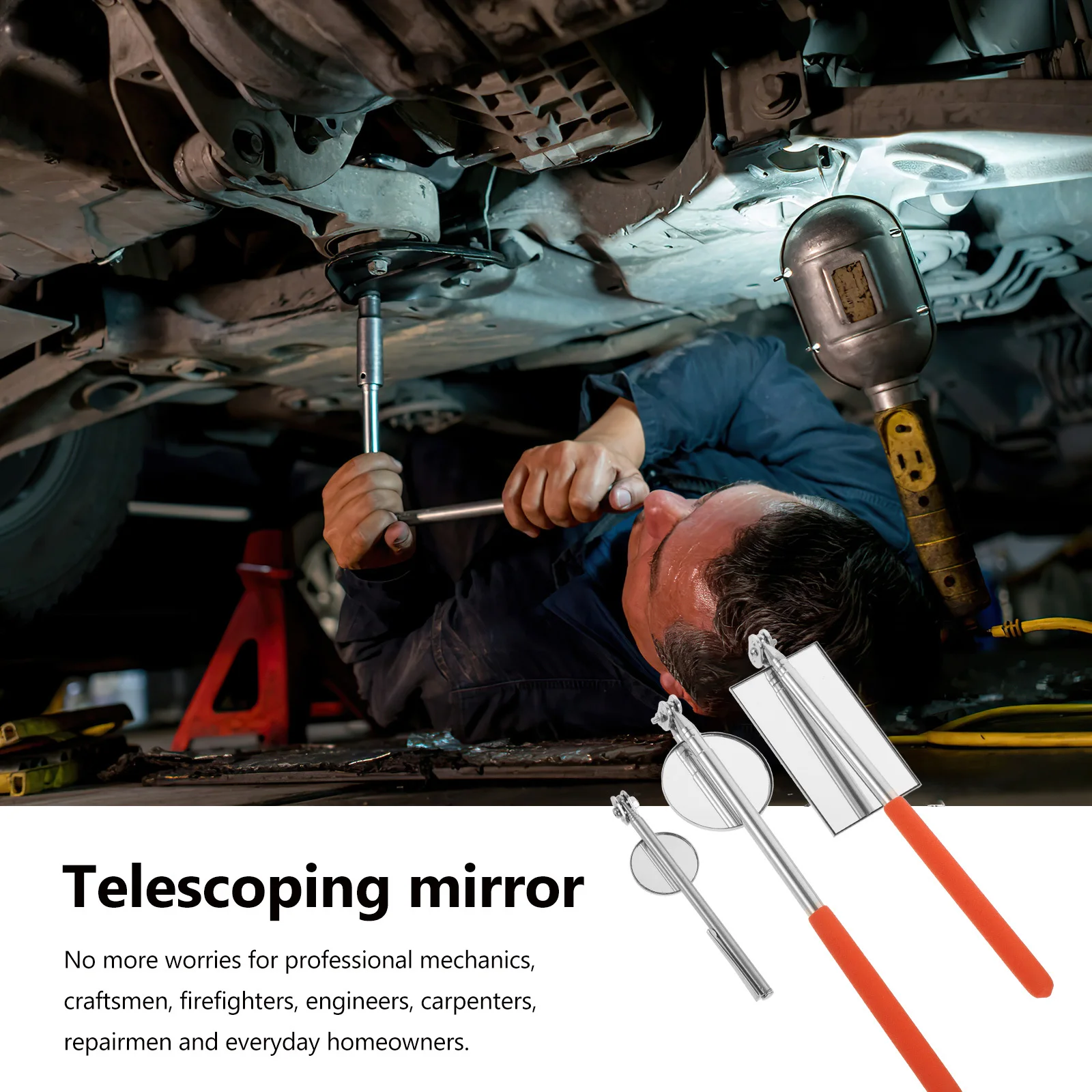

3Pcs Adjustable Telescopic Inspection Mirror Portable Flexible Tool for Mechanics and Homeowners Inspection Mirror