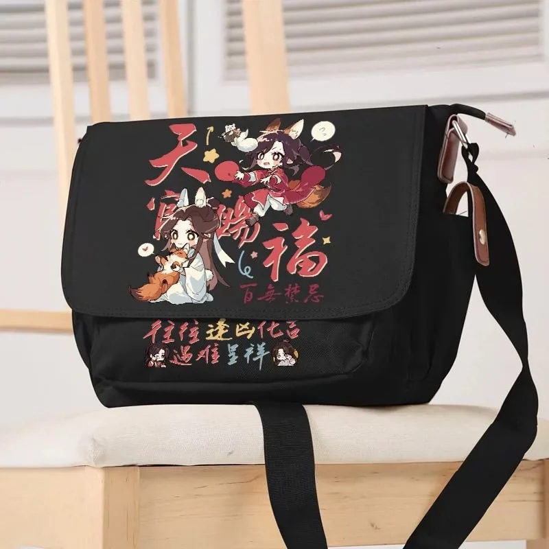 Black Beige, Heaven officials blessing,Tian Guan Ci Fu,Kids Teens, Anime Messenger Crossbody Shoulder Bags School For Girls Boys