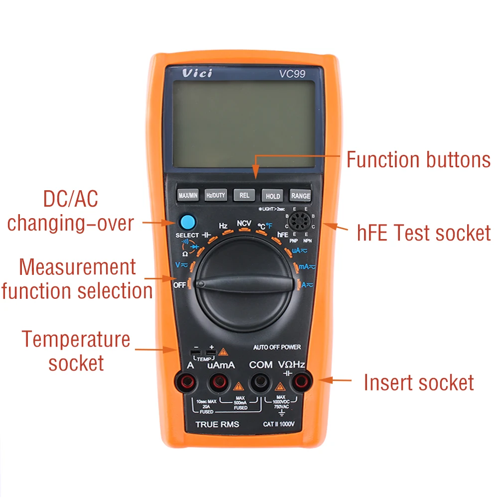 Vichy VC99 3 6/7 Auto range digital multimeter with bag better 17B+ Original Genuine meter