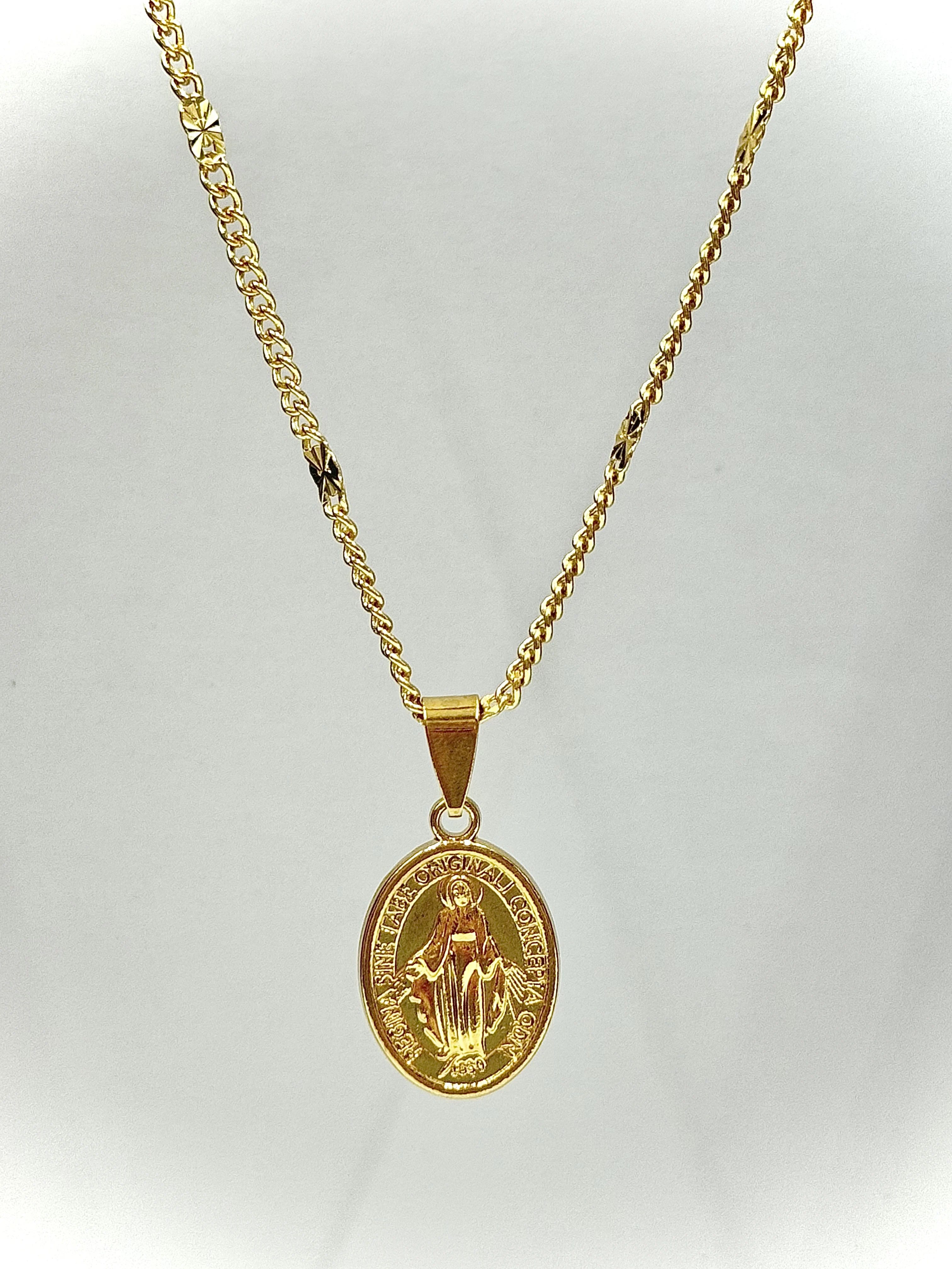 

Copper Virgin Mary Medal Necklace - Divine Protection & Peace Jewelry For Men Women Protection Fashion Jewelry