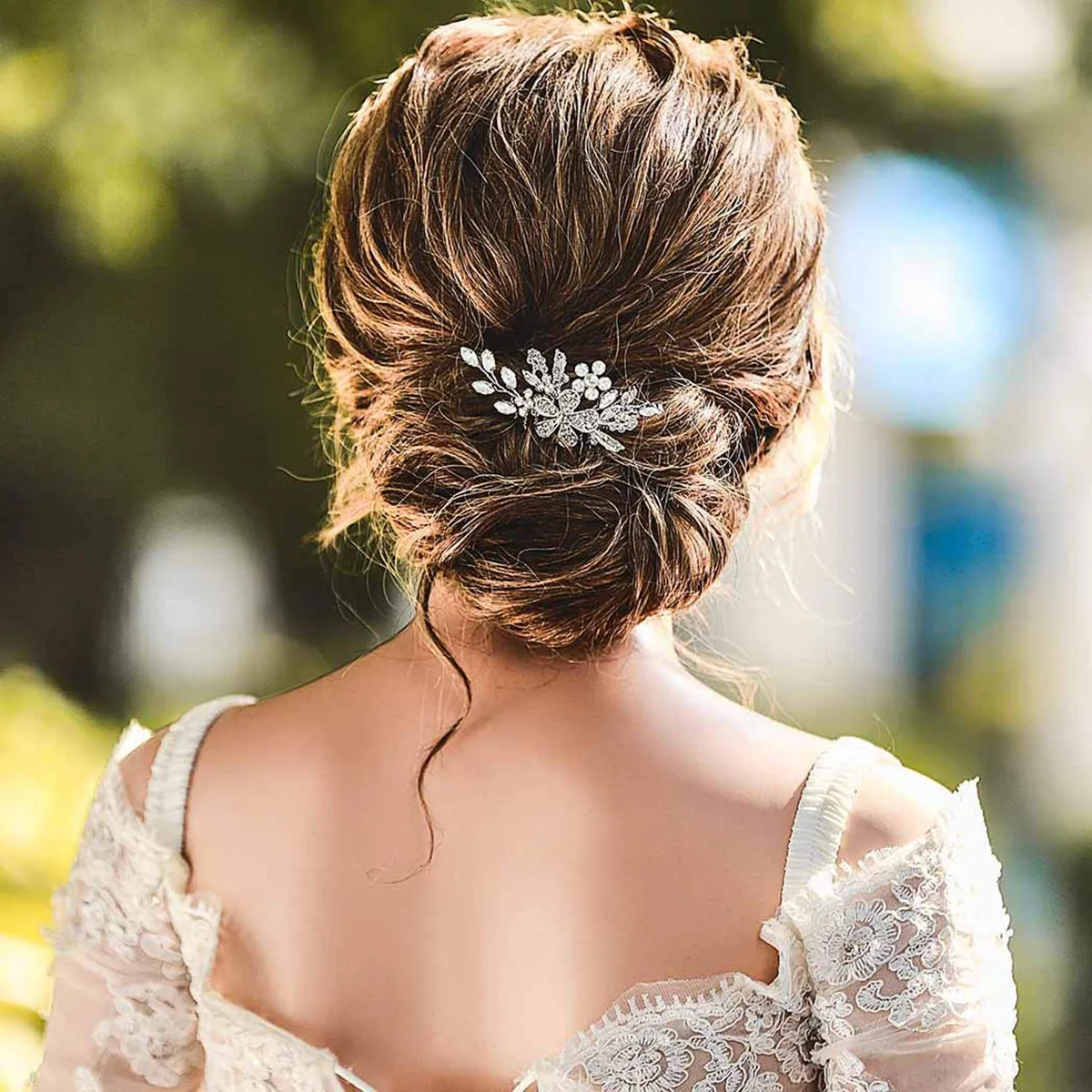 Exquisite Shiny Rhinestones Bridal Head Jewelry Comb White Wedding Hair Comb Handmade Women\'s Jewelry Accessories Banquet