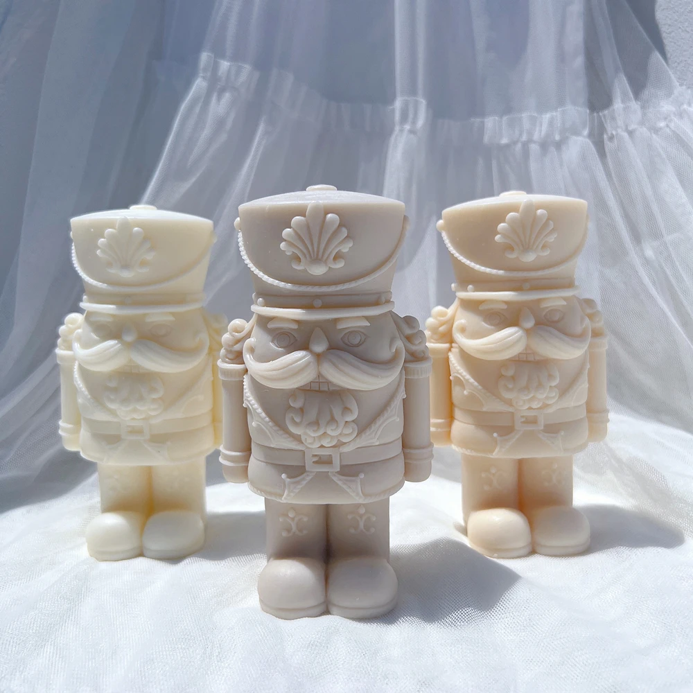 Shorty Nutcracker Statue Silicone Candle Mold Christmas Decor Silicone Mold Dinner Soy Wax Silicone Mould Christmas Ornaments