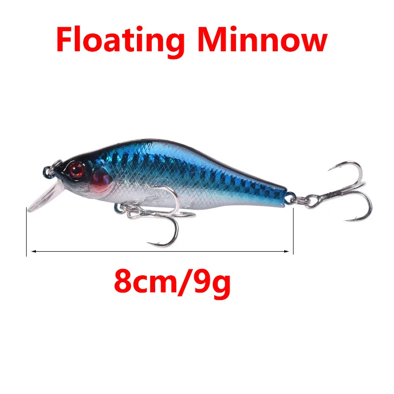 1 adet yüzer Minnow Jerkbait balıkçılık Lures yerçekimi denge sistemi Wobblers sert Crankbaits yavaş dalış Pesca bas Pike Swimbait