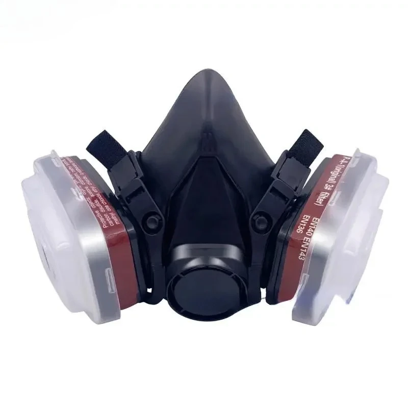 Maschera antigas protettiva tipo 6200 Sicurezza chimica a prova di lavoro Polvere Verniciatura Spruzzo Facciale Respiratore con filtro per vapore organico