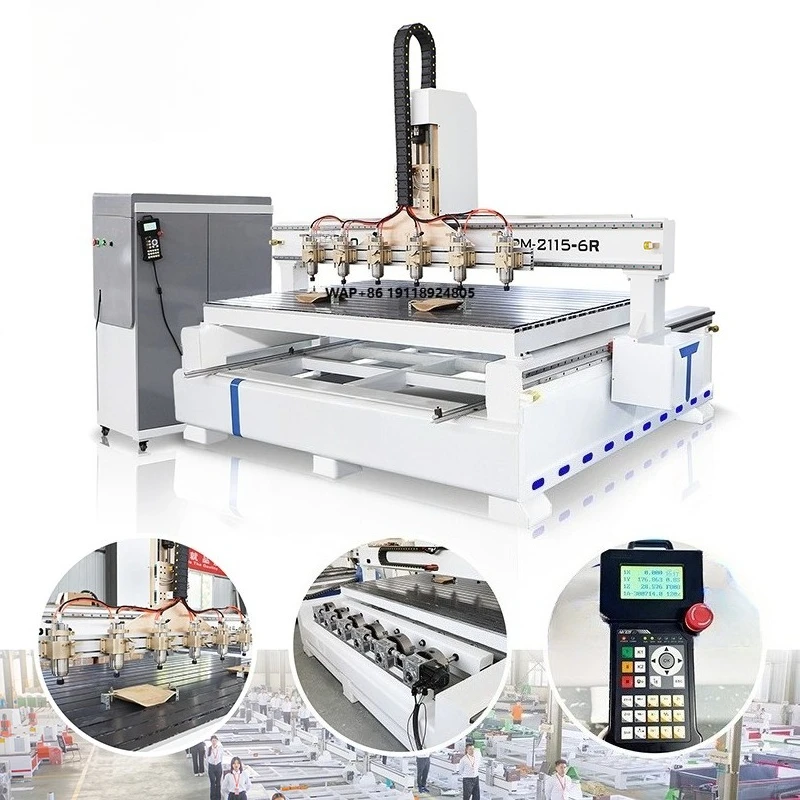 

Six Spindles 3D Wood Carving Machine Rotary 4 Axis Multi Head Cnc Router for Wood Cabinets Sofa Chair Table