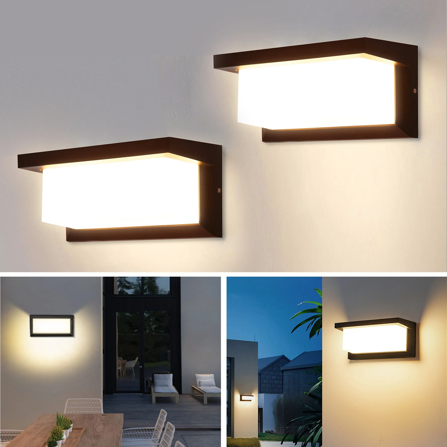 LED Vintage Rechteck Wandleuchte Innen Außen Dekorative Beleuchtung für Veranda Wohnzimmer Schlafzimmer Hof Balkon Home Decor