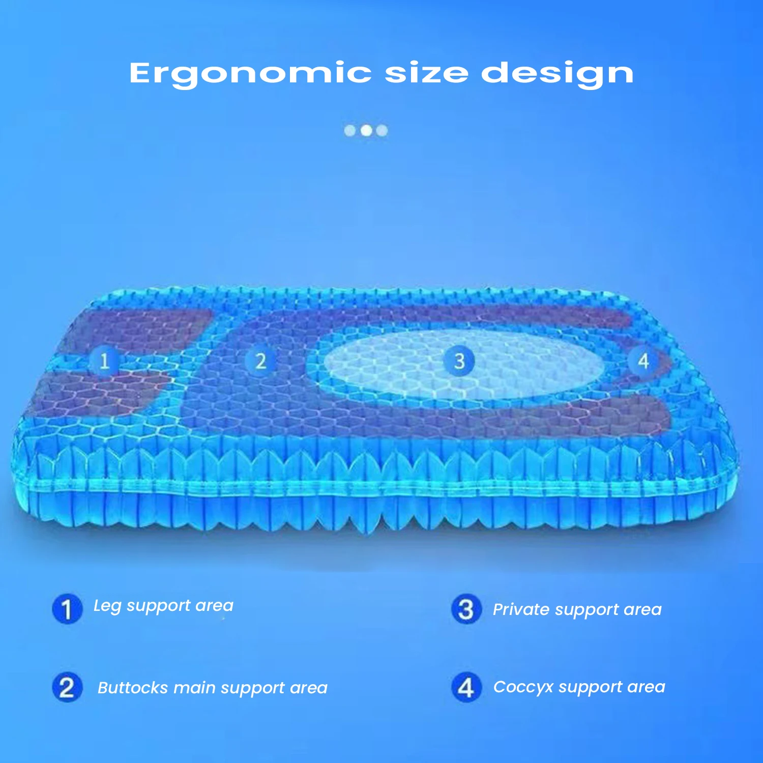 Orthopaedic Gel Seat Cushion Non-Slip Pillow Sciatica Coccyx Pain Relief Home Office Car Lower Back Support Memory Foam Seat