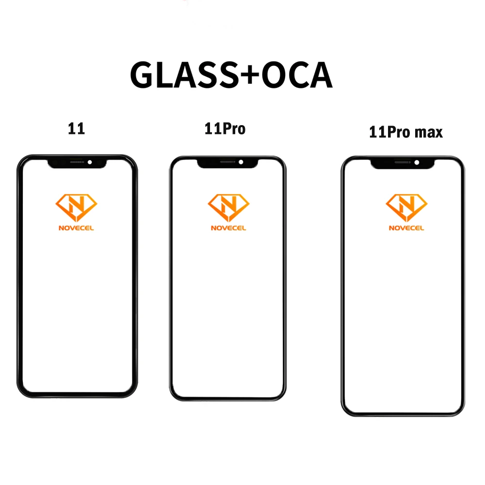 Novecel 10pc 1:1 Similar OEM Outer Glass+OCA Glue Film For iPhone  17 17 Air 16 1514 13 12 pro max LCD Touch Screen Replacement