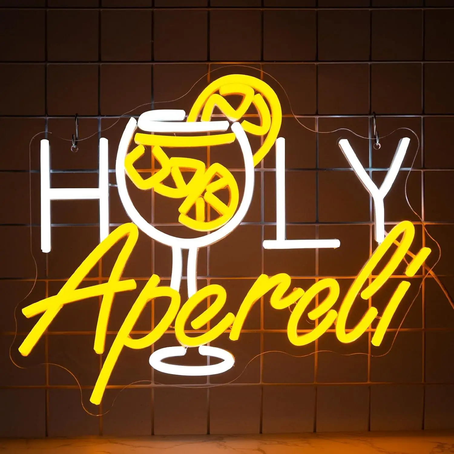 Holy Aperoli Neon Sign USB Dimmable LED Lights For Cocktail Themed Bar Pub Man Cave Bedroom Wall Decor Gift Storefront Sign