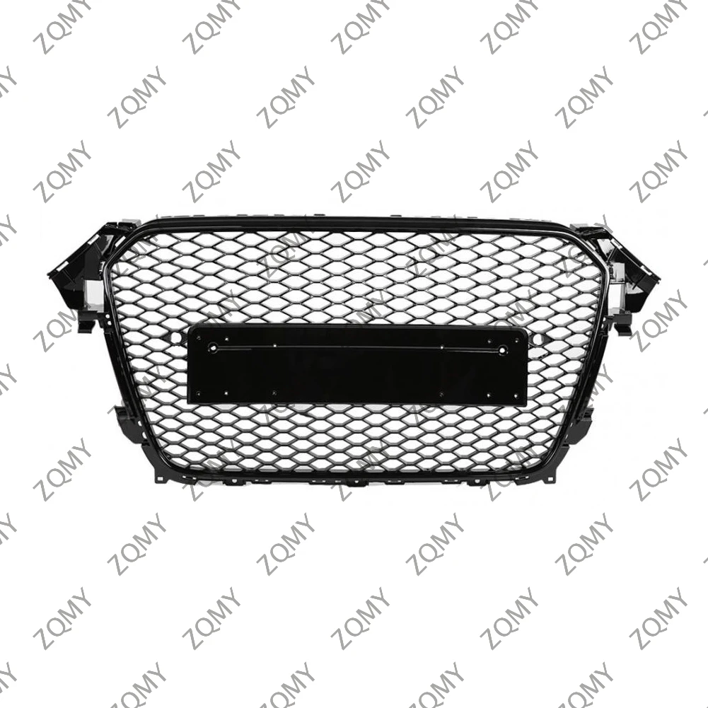 With/Logo For Audi A4/A4L/S4 2013 2014 2015 2016 Car Front Bumper Grille Centre Panel Styling Upper Grill (Modify RS4 style)