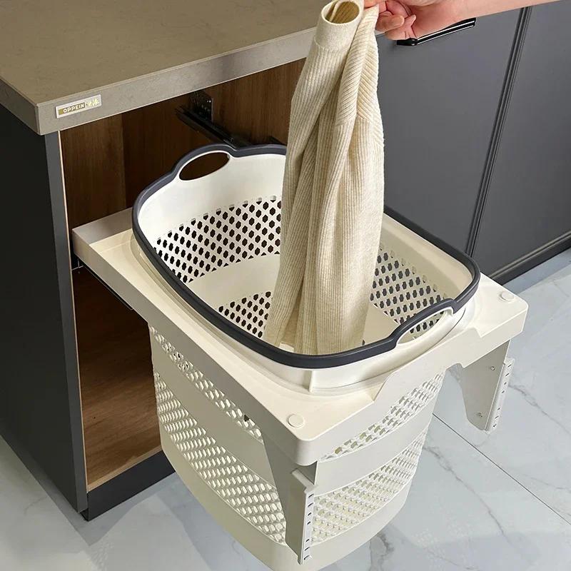 Balcony Cabinet Embedded Dirty Basket Toilet Reconstruction Dirty Basket Large Capacity Storage