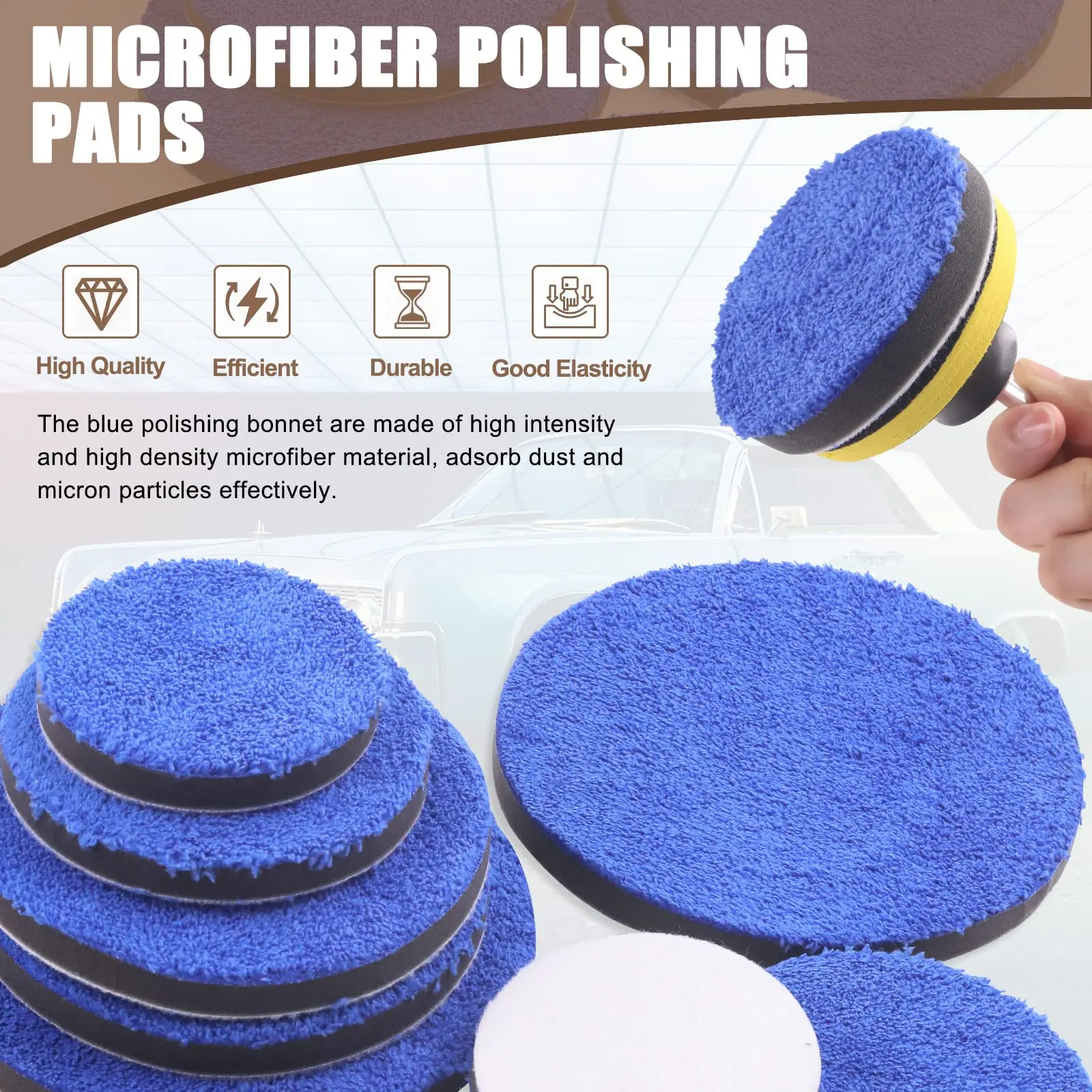 3/4/5/6/7 Inch Removing Wax Buffer Pads Microfiber Polishing Pad Replaceable Buffing Pads For DA/RO Polisher Car Wash Clean