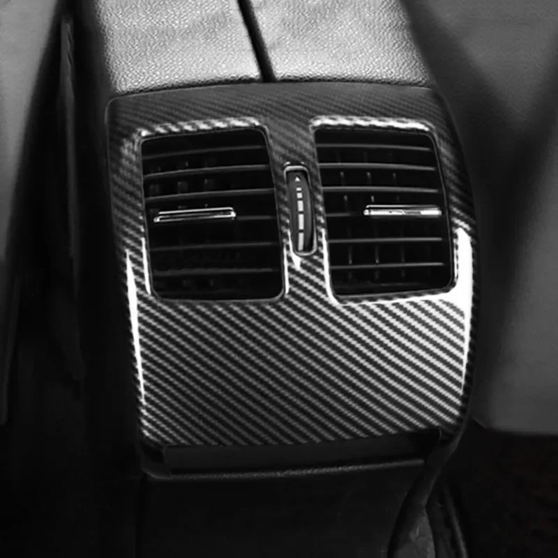 

Carbon Pattern Car Rear Air Codition Outlet Cover Decoration Trim For Mercedes Benz C class W204 2008-2013 Interior Accessories