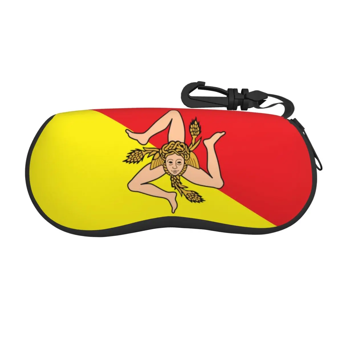 Italian Island Sicily Flag Shell Eyeglasses Case Men Women Cute Sicilian Bandiera Glasses Case Sunglasses Box Pouch