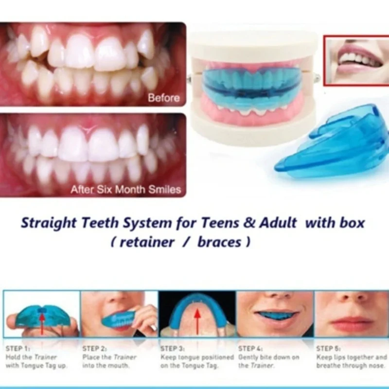 1PC Silicone Dental Braces Orthodontic Teeth Retainer Appliance Tooth Alignment Trainer Bruxism Guard for Oral Health Care