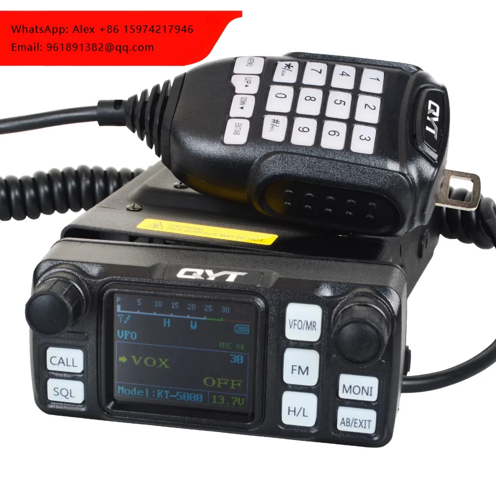 

QYT Kt-5000 KT5000 25W VHF UHF Dual Band FM Commercial Station 2TONE 5TONE VOX Scrambler Car Vehicle Transceiver Mobile