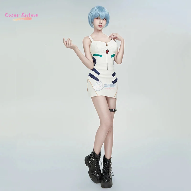 

Anime EVA Ayanami Rei Cosplay Costume Uniform Halloween Carnival Party Christmas Play Role Clothes Clothing
