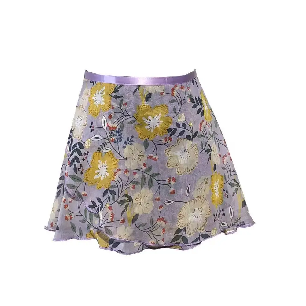 Ballet Apron Skirt Adult 2023 New Chiffon Flower Practice Leotard Dancing Wear Girls Floral Print Ballet Tutu Dancing Dress