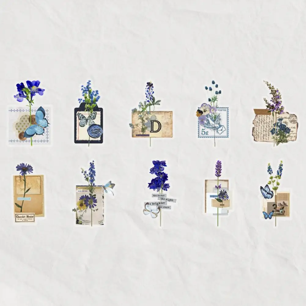 สติกเกอร์ดอกไม้ย้อนยุคสติกเกอร์รูปดอกไม้สมุดภาพดอกไม้ชุดสติ๊กเกอร์รูปลอกแนววินเทจที่การตกแต่ง DIY สำหรับอัลบัมภาพ