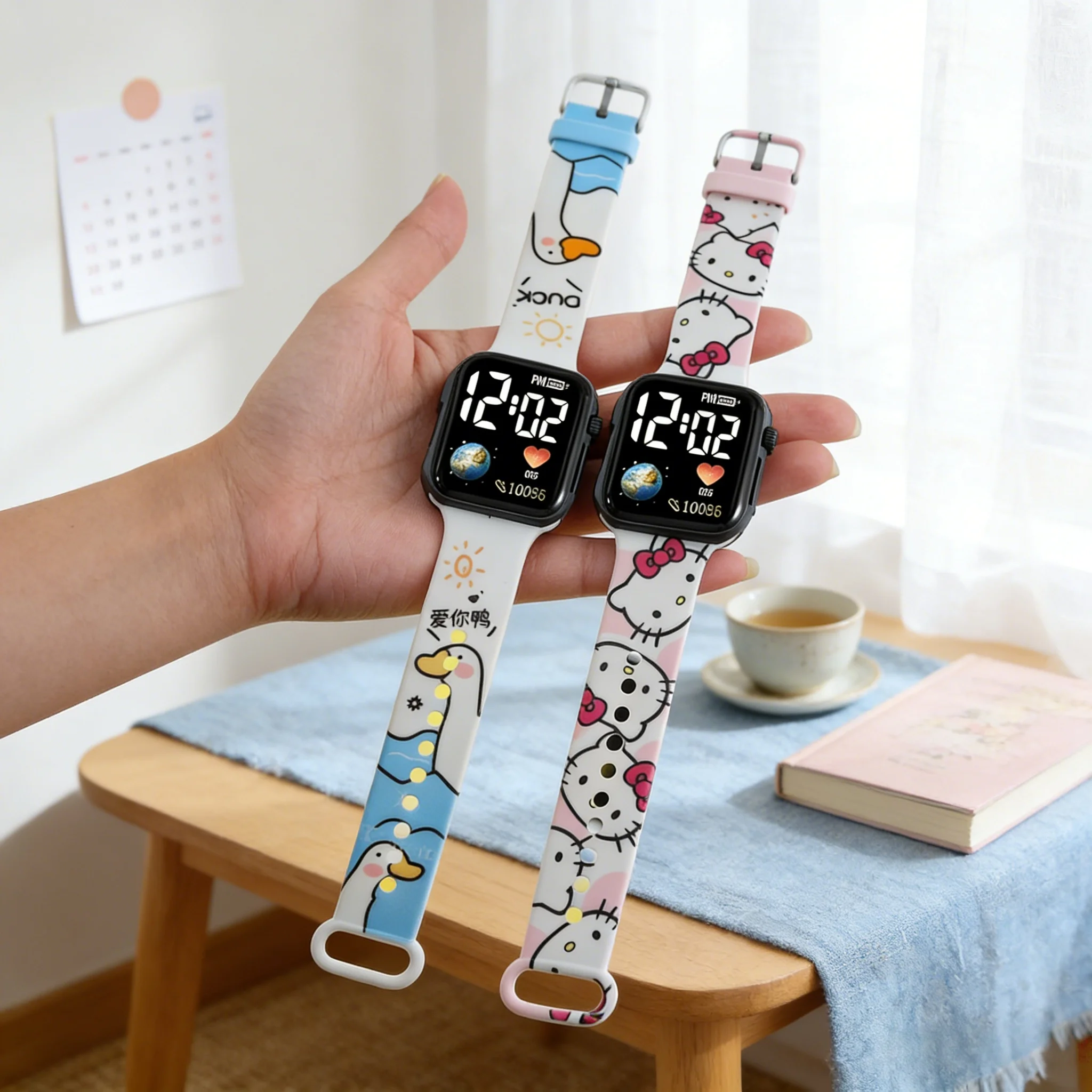 

Модные и модные детские часы, умные часы для девочек, милые цифровые часы Stitch, подарки на день рождения, сюрприз, детские w