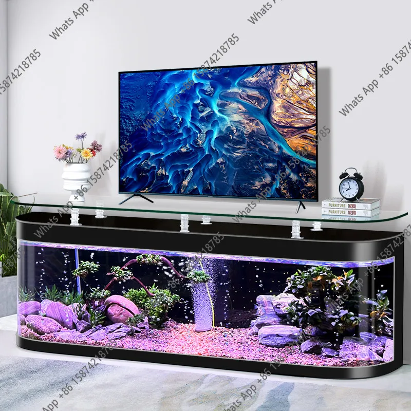 

TV cabinet fish tank living room household small medium and large water-free light luxury back filter goldfish tank aquarium