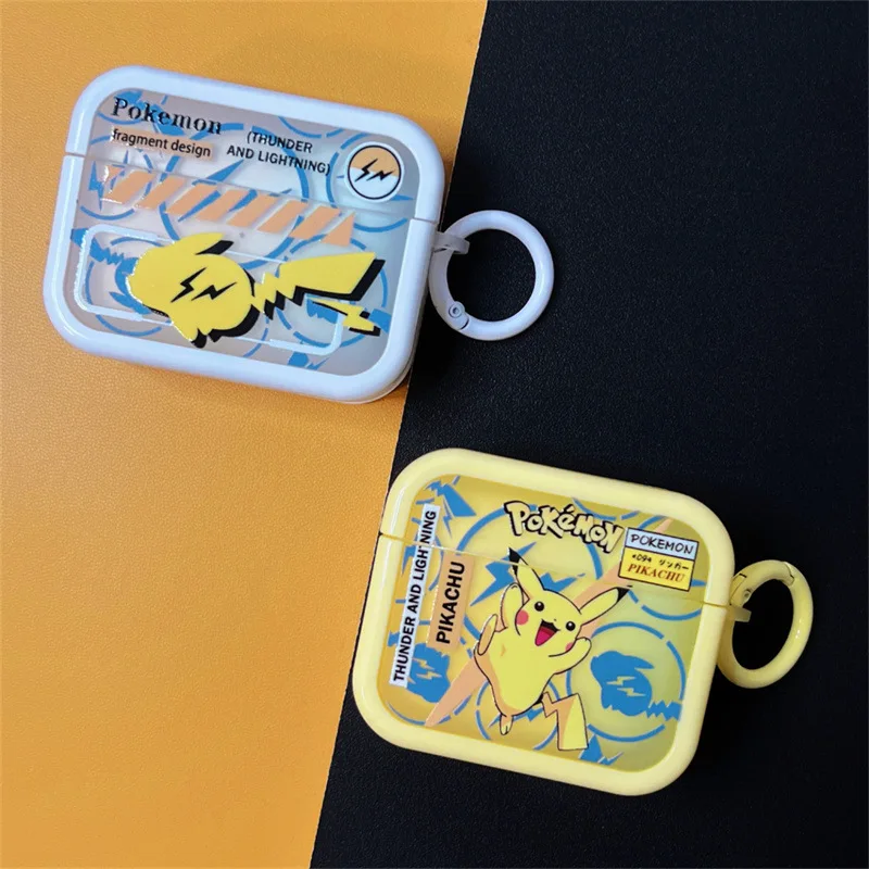 Cartoon Cute Pikachu Headset Case For Airpods1 2 3 Protecitve Cover Shockproof For Airpods Pro Pro2nd Charging Box with Keychain