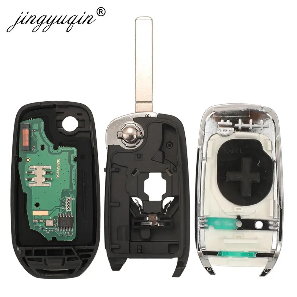 jingyuqin 2Button 433MHz PCF7961M 4A Chip Flip Remote Key for Renault Dacia Logan 2 II 2018 2019 2020 FSK Car Key Fob Control