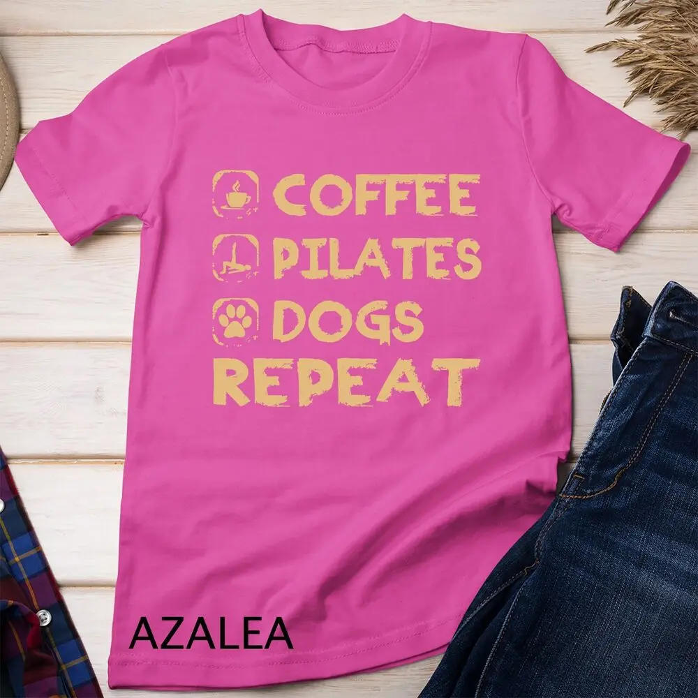 Colorful - Coffee Pilates Dogs Repeat Pilates Unisex T-shirt