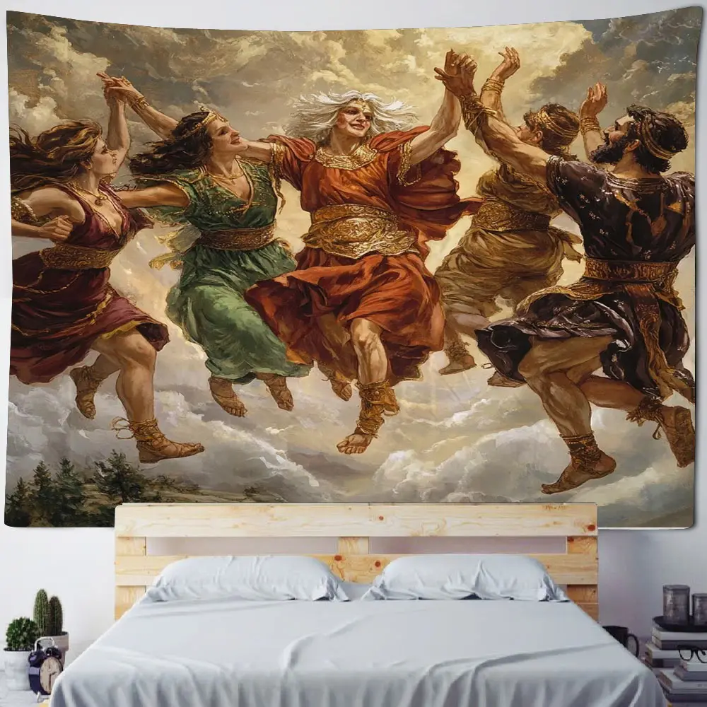 18th century European aristocratic gatherings, dances, ancient oil paintings, background decorations, tapestries, home decor