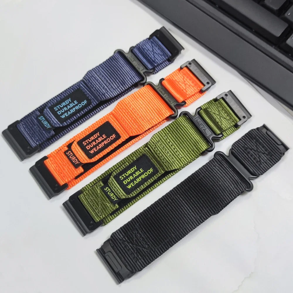 22 26MM Nylon WatchBand Strap For Garmin Fenix E 8 47mm 51mm 7 7X 6X 6 Pro 5 5X Epix Gen2 Enduro 3 WristStrap QuickFit Bracelet