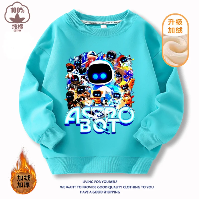 Astro Bot Hoodies Space Robot Costume Children's Sweatshirt Hoodie Astro Bot Hoodies Keep Warm Sweatshirt For Boy Winter Clothes