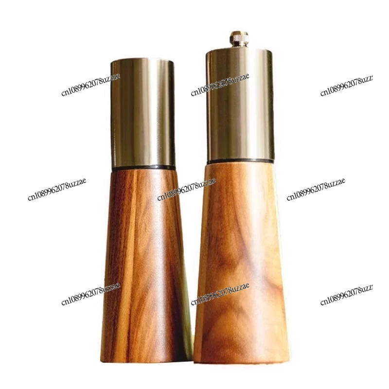 Household Manual Pepper Grinder Black Pepper Grain Powder Coffee Bean Grinder Solid Wood Pepper Sea Salt Seasoning Jar