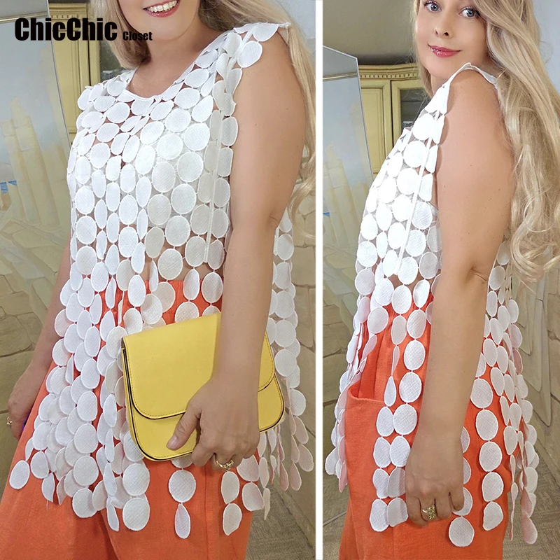 

Hollow Out Vests Pullovers Simple Chic Casual Women Loose Irregular Hem Tank Tops Sleeveless High Street Summer Outwear holiday