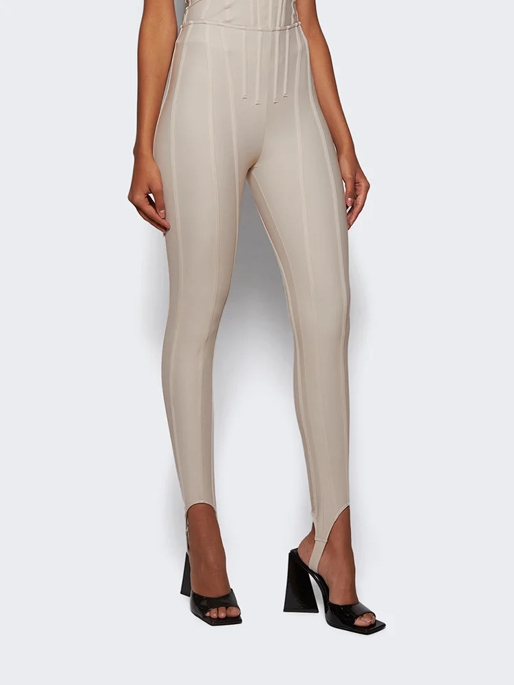 

Леггинсы длиной до щиколотки с рисунком рыбьей кости. Элегантные и сексуальные универсальные женские брюки с высокой талией. Новинка зимы 202.