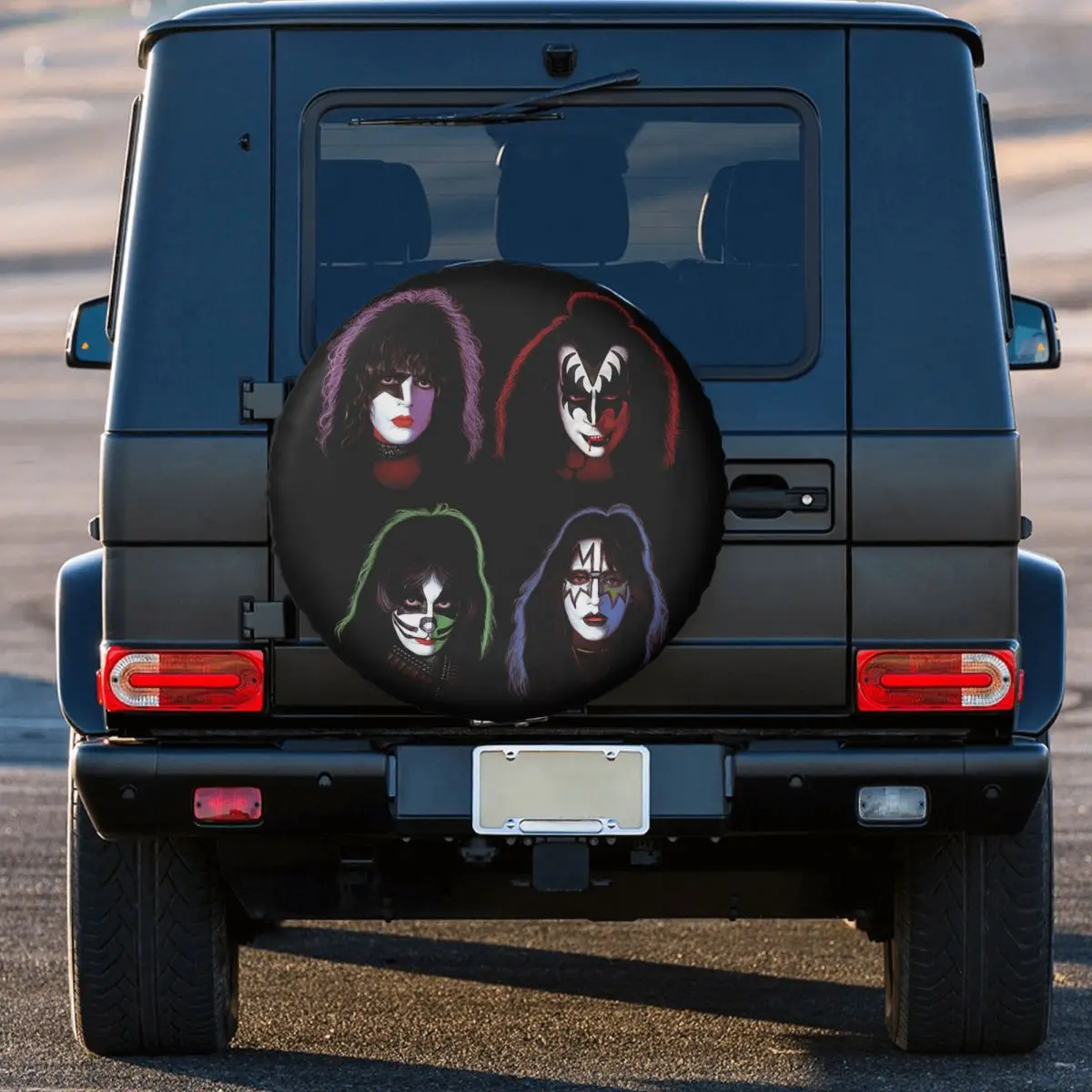 

Kiss Metal Solo Heads Tire Cover Wheel Protectors Weatherproof Universal for Jeep Trailer RV SUV Truck Camper Travel Trailer