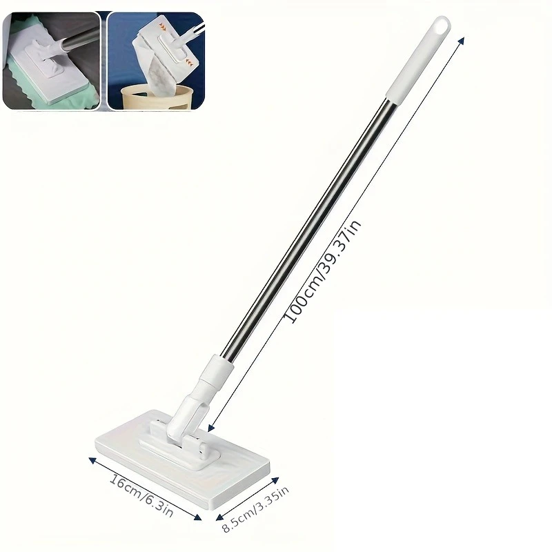 Flat Mop Compatible with Standard Cleaning Cloths for Kitchen, Bathroom, Floors, Windows, Home Without Cleaning Towel