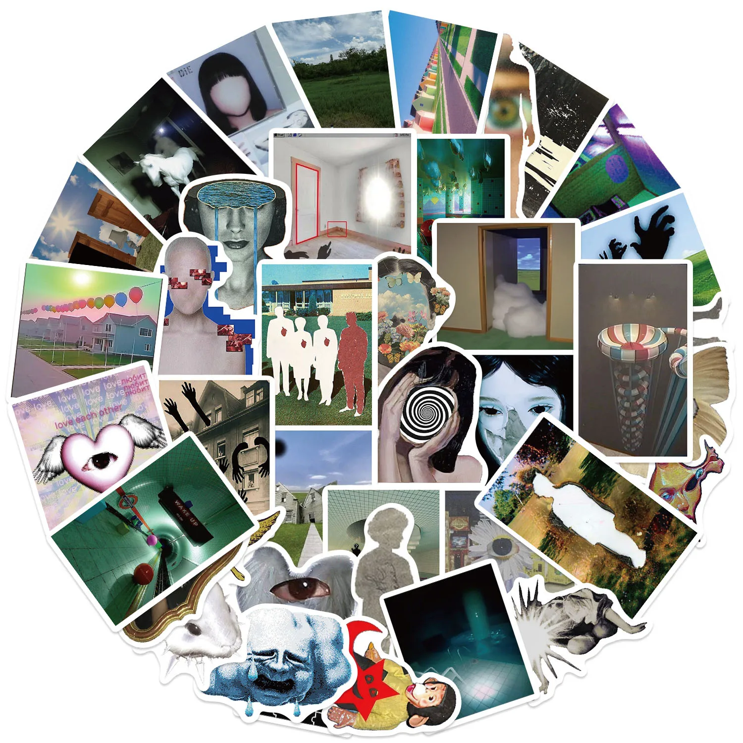 

10/30/50PCS Creative Dream Nuclear Aesthetic Art Sticker DIY Decoration Waterproof Skateboard Notebook Graffiti Toy