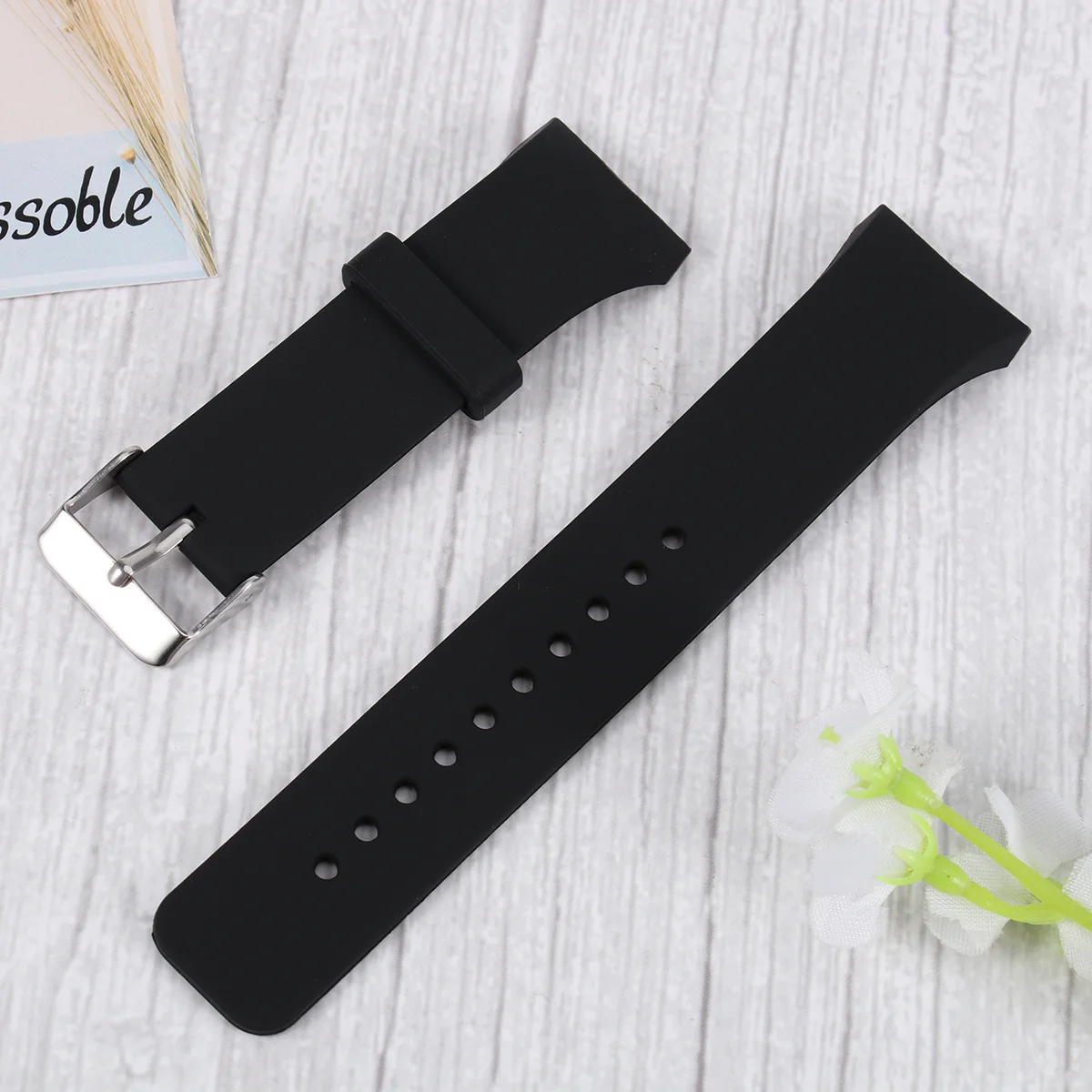 

Silicone Sports Watch Band Replacement Strap Thicken Fit for Gear S2 R720 R730 Adjustable Comfortable for Adults Black